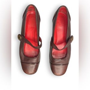 Coach Mary Janes Leather Flats Strap Ballet Shoes Size 7